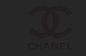 深灰色背景上的黑色Chanel標誌