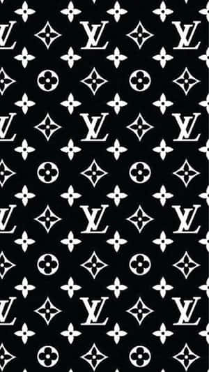 黑白 Louis Vuitton 字母組合圖案壁紙
