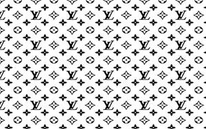黑白Louis Vuitton字母組合圖案壁紙