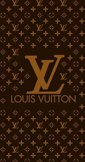 Louis Vuitton 標誌在字母組合圖案牆紙上