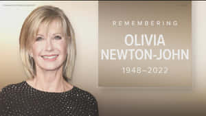Olivia Newton-John 的肖像，附有紀念她一生 1948-2022 的文字。 — 火影忍者海報 壁紙