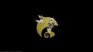 Jack Skellington 和 Sally 在一個萬聖節主題插圖中騎著新月。