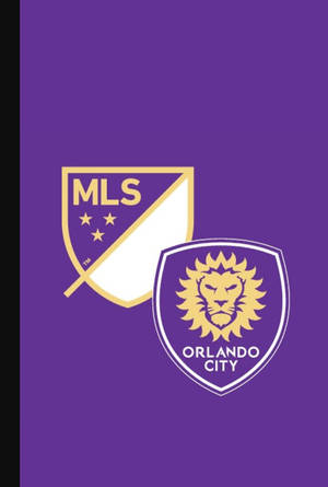 紫色背景上的 MLS 及奧蘭多城足球隊標誌 — 足球 壁紙