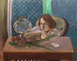 亨利·馬蒂斯作品《女子喺水缸前》，創作於1921至23年，油畫布上完成。將呢幅藝術作品下載做桌面、平板或手機嘅高清 wallpaper。