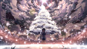 動漫聖誕背景 — 聖誕樹 壁紙