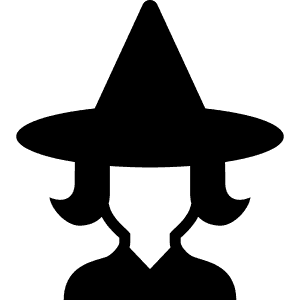 女巫剪影圖標