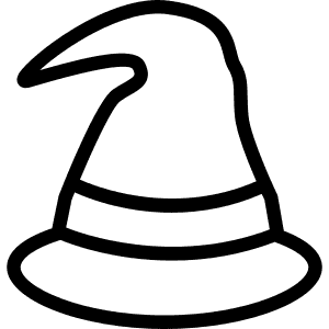 女巫帽圖示簡約設計