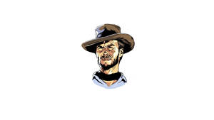 一個表情嚴肅的留鬍鬚男士，戴著牛仔帽，穿著淺藍色恤衫。