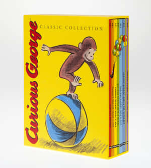 Curious George書籍收藏盒，猴子在球上