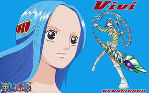 來自《One Piece》的動畫女孩 Vivi 揮舞著單車輪武器。