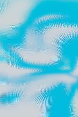 抽象數位藝術作品，帶有流動的青色和白色半色調點圖案。 — 霓虹藍色美學 壁紙