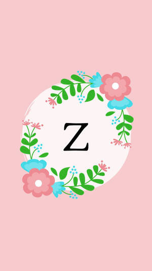 粉紅色背景上花環中的字母Z。