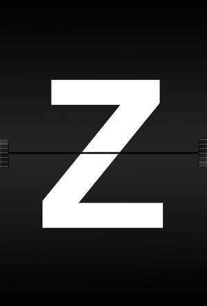 在深色背景上帶有膠片條標記的一個大白色字母Z。