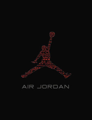 跳躍籃球運動員的紅色文字藝術剪影，下方有「AIR JORDAN」文字。 — Air Jordan GIF 壁紙