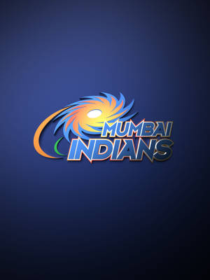 Mumbai Indians板球隊標誌，在深藍色背景上帶有色彩繽紛的旋轉設計。