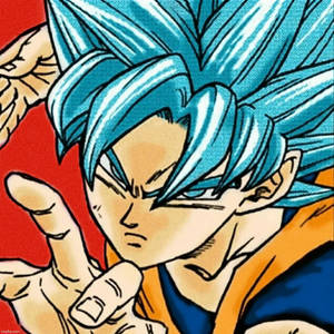 藍髮橙道服的動漫戰士擺出戰鬥姿勢。 — 悟空 壁紙