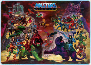 《Masters of the Universe》角色在戲劇性的懸崖戰鬥場景中。