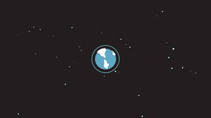 一個藍色地球圖示漂浮在星光點點的夜空。