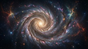 具有發光旋臂和星場的螺旋星系。 — Awesome GIF 壁紙