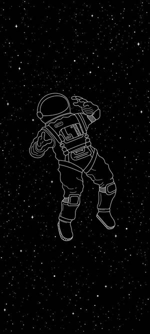 穿著太空衣的太空人在星星之間漂浮，雙臂伸展。