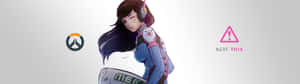 動漫角色手持帶有Overwatch標誌和「NERF THIS」文字的Nerf槍。