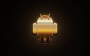 深色六邊形背景上的金色Android機械人標誌。 — 凌志標誌 GIF 壁紙