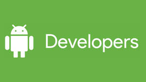 綠色背景上的Android Developers標誌