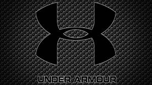 Under Armour標誌在紋理六邊形背景上。