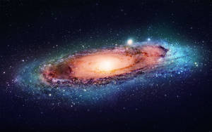 一個在深空中擁有發光旋臂和無數恆星的螺旋星系。