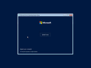 Microsoft Server操作系統設定視窗，帶有安裝按鈕