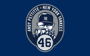 Andy Pettitte 紐約洋基隊標誌，數字46，藍色背景。