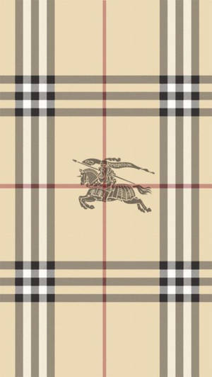 Burberry 經典格紋圖案，中央有騎士標誌。
