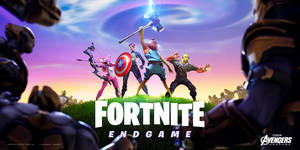 Fortnite Endgame 以復仇者聯盟角色在日落時分的草地上擺出動態姿勢為特色。