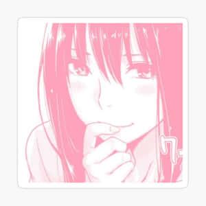 粉紅色頭髮的動漫女孩咬著手指，表情柔和。 — 粉紅動漫美學 壁紙