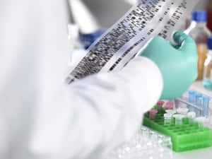 科學家在實驗室中用試管和設備分析DNA凝膠。
