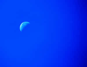 深藍色夜空中的新月