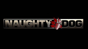 Naughty Dog 工作室標誌，黑色背景上有紅色爪印