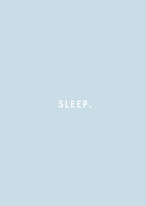 淺藍色背景，中央有白色文字寫著SLEEP。