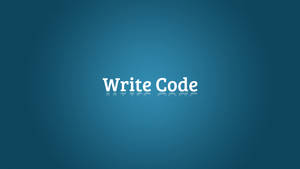 藍色背景上白色文字寫著「Write Code」，下方有倒影。