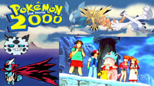以動漫風格展示角色和傳說 Pokémon 的 Pokémon 電影海報。