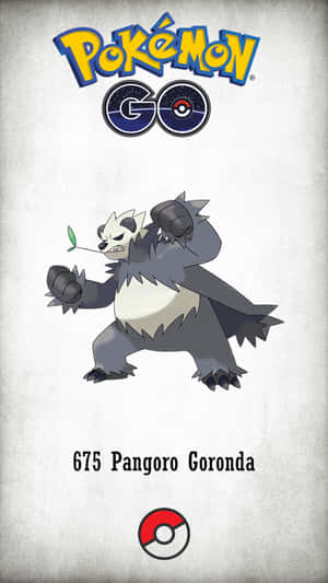 頑熊貓 Pokémon GO 角色在有紋理的灰色背景前拿著一片葉子。