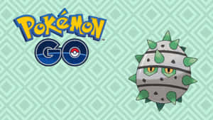 Pokémon GO 標誌和小卡比獸在青綠色菱形圖案上。 — 寵物小精靈 劍與盾 壁紙