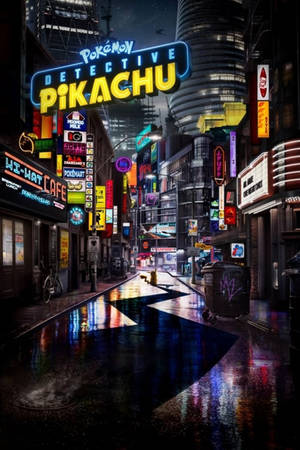 霓虹燈在潮濕的城市街道上夜間閃爍，反射出五彩繽紛的光芒。