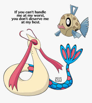 兩個Pokémon角色，上方有勵志語句。 — 可愛寵物小精靈 壁紙