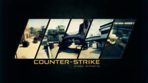 遊戲壁紙，顯示《Counter-Strike Global Offensive》地圖場景及都市戰鬥區域。