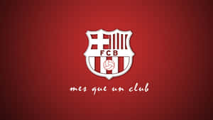 巴塞隆拿足球會徽章，紅色背景上帶有「mes que un club」文字