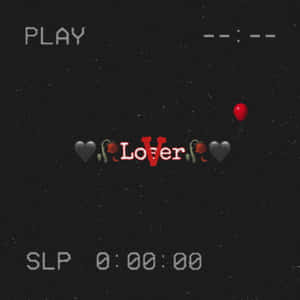 復古遊戲畫面，帶有「Lover」文字、黑色心形同紅色氣球，背景係星空。