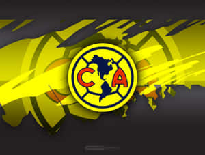 Club América 足球隊標誌，帶有黃色和黑色動態圖形。