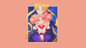 兩個穿著水手服嘅動漫女仔喺星空夜晚擁抱。