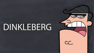 憤怒的卡通角色以粗體白色文字喊出名字 Dinkleberg。